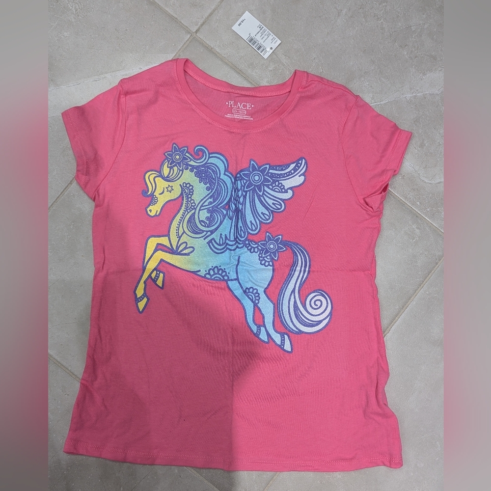 5/$35 NWT The Children’s Place Pegasus Unicorn T-Shirt • Pink • Size S (6/6X)
